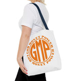 Tote — GOD MONEY POWER (GMP) Orange Logo All-Over Print