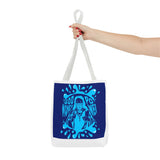 Blue 'God, Money, Power' Graphic Tote Bag – Spiritual Streetwear AOP