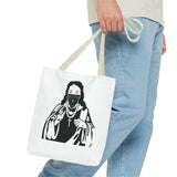 Tote Bag — Saint Icon Graphic Tote with Face Mask (Stencil Black)