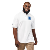 Embroidered Blue Floral Crest Polo Shirt