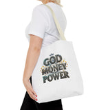 God Money Power Tote Bag — Inspirational Faith & Prosperity Canvas Tote