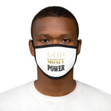Face Mask — GOD MONEY POWER Gold Text Protective Cloth Mask