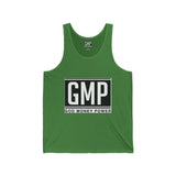 GMP "God Money Power" Tank Top — Bold Monochrome Logo Muscle Tee