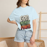 God Money Power Graphic T-Shirt — Bold Retro Faith & Hustle Tee