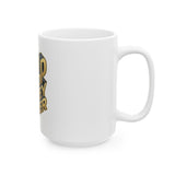 Good Money Power Ceramic Mug — Gold 3D Typography Coffee Cup (11oz, 15oz)