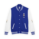 Letterman Jacket — 'War Money Power' Crown Graphic Varsity Jacket