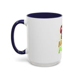 GMP God Money Power Accent Coffee Mug — Colorful Motivational Tea Cup (11/15 oz)