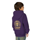 Youth Lion Crest Hoodie — GMP Gold Emblem Kids Pullover