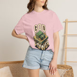 God Power T-Shirt — Faith Graphic Tee with Vintage Tank Illustration