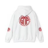 GMP 'Good Money Power' Logo Hoodie — White Red Graphic Sweatshirt