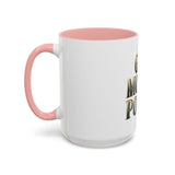 God Money Power Accent Coffee Mug - Inspirational Faith & Prosperity Ceramic Mug (11/15oz)