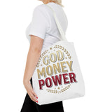 God Money Power- Tote Bag – Inspirational Faith & Prosperity Canvas Tote