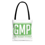 GMP 'God Money Power' Tote Bag - Bold Green Logo Canvas Tote