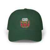God Money Power Dad Cap – Black Embroidered Baseball Hat