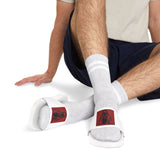 Men's Slide Sandals with Removable Strap — Red Skull Graphic