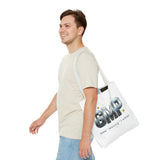 GMP Metallic Logo Tote Bag — God Money Power Graphic Tote