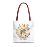 GMP Tiger Tote Bag — "God Money Power" Inspirational Canvas Tote