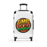 GMP God Money Power Suitcase — Bold Travel Carry-On with Retro Comic Logo