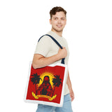 Sunrise Rasta Tote Bag – "God Money Power" Graphic Beach Shopper