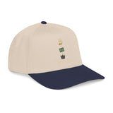 Mid Profile Baseball Cap — Minimalist Crown, Book & Sun Embroidery Cap