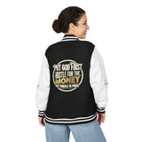 Letterman Jacket — “Put God First, Hustle For The Money” Varsity Jacket