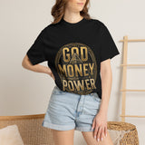 God Money Power T-Shirt — Bold Gold Graphic Tee