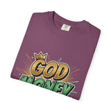 God Money Power T-Shirt — Bold Comic Typography Tee