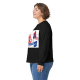 Long Sleeve Tee — "God Money Power" Patriotic Jesus Graphic