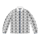 Men's Puffer Jacket — Vintage Test Pattern All-Over Print