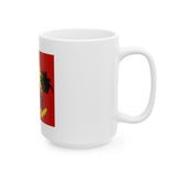 Ceramic Mug - 'God Money Power' Retro Palm Sunset Graphic Coffee Mug (11oz/15oz)