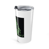 20oz Tumbler — 'God Money Power' Neon Green Saint Design