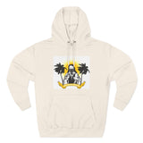 Tropical Saint Hoodie — Palm Trees & Sunrise Graphic Pullover