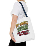 Inspirational Gospel Tote Bag — "Put God First, Hustle for the Money, Put Yourself in Power"