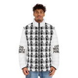 God Money Power Puffer Jacket — Graphic All-Over Print Jacket