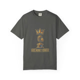 God Money Power T-Shirt — Crown & Coins Faith-Inspired Graphic Tee