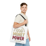 God Money Power- Tote Bag – Inspirational Faith & Prosperity Canvas Tote