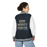 Letterman Jacket — GOD MONEY POWER Varsity Jacket
