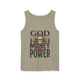 God Money Power- Skull Graphic Tank Top