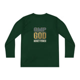 Youth Long Sleeve Tee — GMP GOD Money Power Graphic