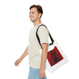 Jesus Icon Masked Tote Bag - 'Lord Money Power' Red Graphic Tote