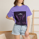 Angel Of Death- T-Shirt — Gothic Angel Wings Graphic Tee (Purple Reaper Design)