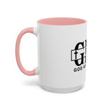 GMP "God Money Power" Accent Coffee Mug — Bold Black Scripture-Inspired Design (11/15oz)
