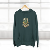 God Power Hoodie — Retro 3D Faith Graphic Fleece Hoodie