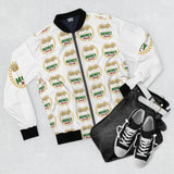 Money Crest Bomber Jacket — All-Over Print Luxury Money Emblem Design