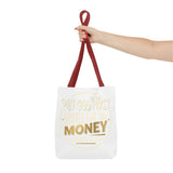 Inspirational Faith Tote Bag — "Put God First, Hustle for the Money" All-Over Print