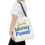 God Money Power Tote Bag — Inspirational Faith & Prosperity Canvas Tote