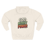 God Money Power Hoodie — Retro Bold Graphic Pullover