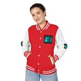 Letterman Jacket — "GOD MONEY POWER" Retro Graphic Varsity Jacket