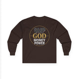 GMP GOD Money Power Long Sleeve Tee — Inspirational Faith & Wealth Shirt