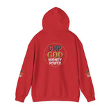 GMP GOD Money Power Hoodie — White Graphic Logo Streetwear Hoodie